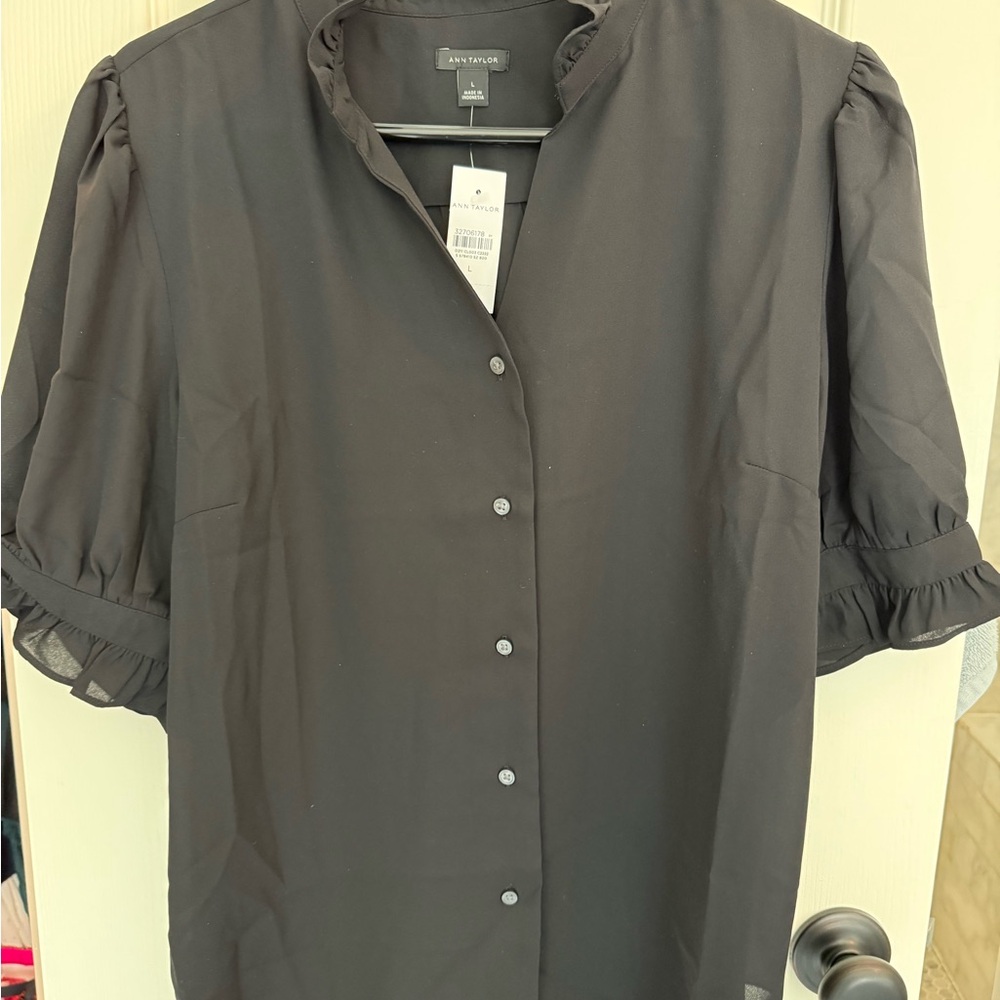 Black Button-Up Blouse